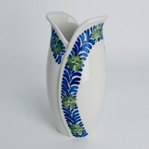Vase tulip shape blue green