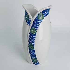Vase tulip shape blue green