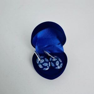 Earrings with silver hook and feather design