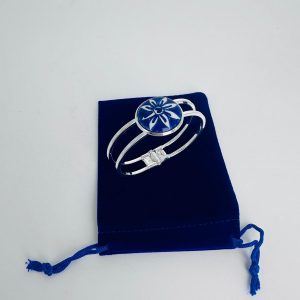 Handpainted bracelet with dark flower design