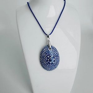 Necklace flower fantasy with leather chain