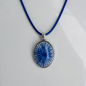 Necklace lines with leather chain