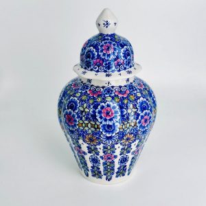 Ginger jar polychrome traditional flowers(unique)