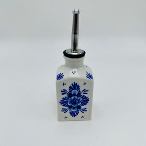 Square oil or vinegar bottle traditional flowers