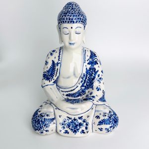 Buddha with traditional flower design