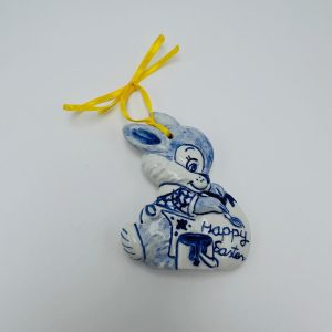 Easter ornament bunny painting an egg